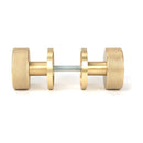 From The Anvil - Satin Brass Brompton Mortice/Rim Knob Set (Beehive) - Satin Brass  - 50910 - Choice Handles