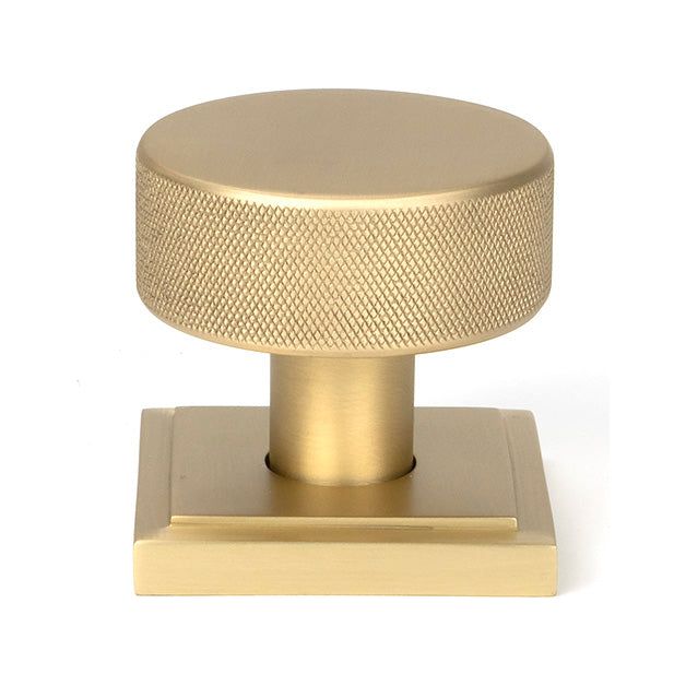 From The Anvil - Satin Brass Brompton Mortice/Rim Knob Set (Square) - Satin Brass  - 50911