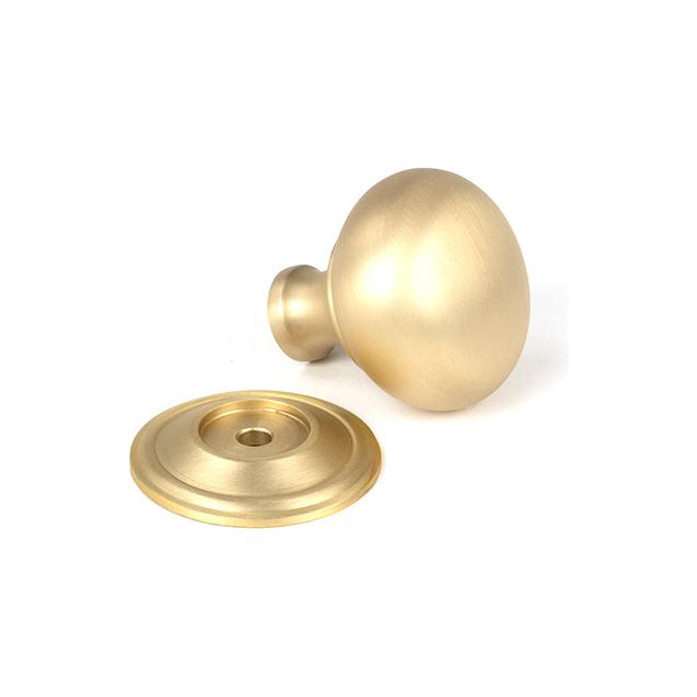 From The Anvil - Satin Brass Mushroom Cabinet Knob 38mm - Satin Brass  - 50930 - Choice Handles