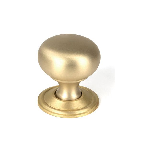 From The Anvil - Satin Brass Mushroom Cabinet Knob 32mm - Satin Brass  - 50929 - Choice Handles