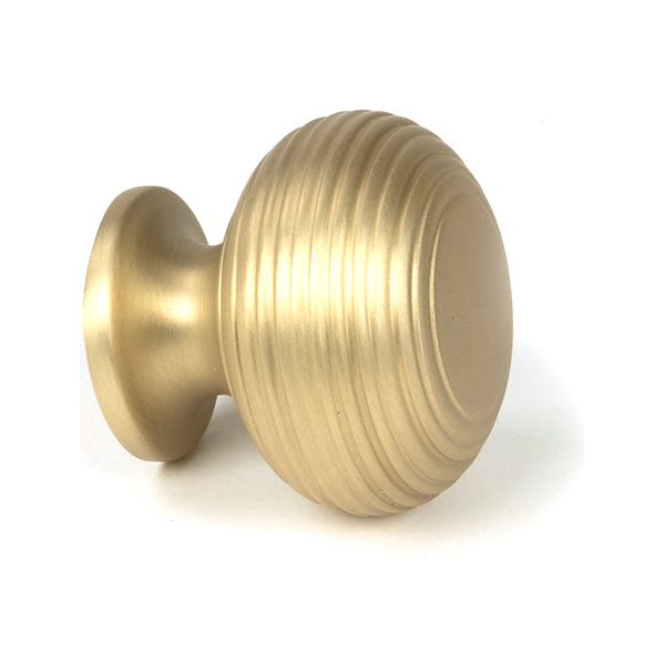From The Anvil - Satin Brass Beehive Cabinet Knob 40mm - Satin Brass  - 50932 - Choice Handles