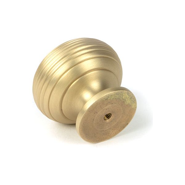 From The Anvil - Satin Brass Beehive Cabinet Knob 40mm - Satin Brass  - 50932 - Choice Handles