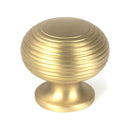 From The Anvil - Satin Brass Beehive Cabinet Knob 40mm - Satin Brass  - 50932 - Choice Handles