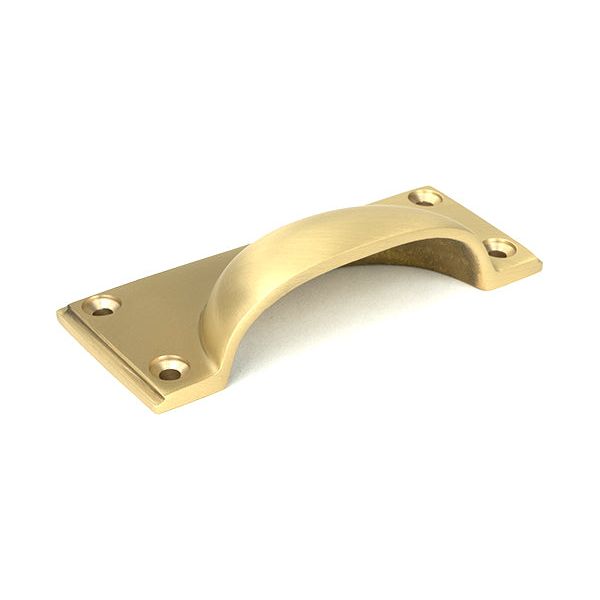 From The Anvil - Satin Brass Art Deco Drawer Pull - Satin Brass  - 50942 - Choice Handles