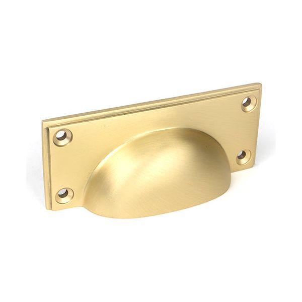 From The Anvil - Satin Brass Art Deco Drawer Pull - Satin Brass  - 50942 - Choice Handles