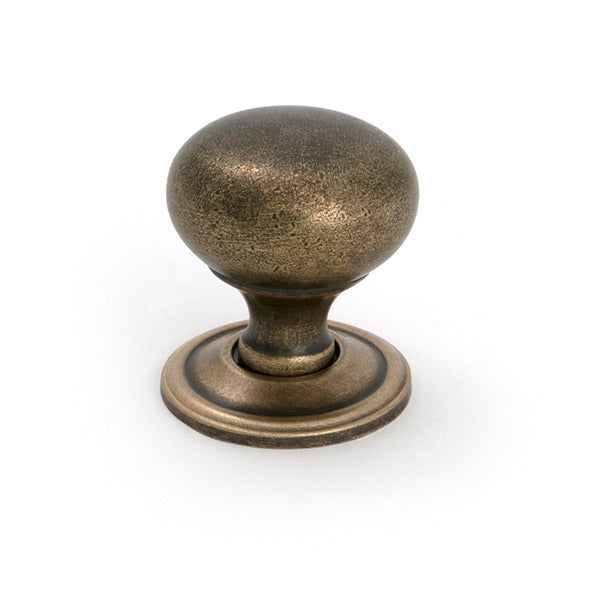 From The Anvil - Burnished Brass Mushroom Cabinet Knob 32mm - 50954 - Choice Handles