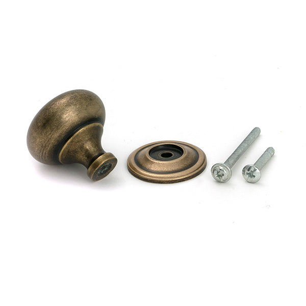 From The Anvil - Burnished Brass Mushroom Cabinet Knob 38mm - 50955 - Choice Handles