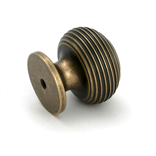 From The Anvil - Burnished Brass Beehive Cabinet Knob 30mm - 50956