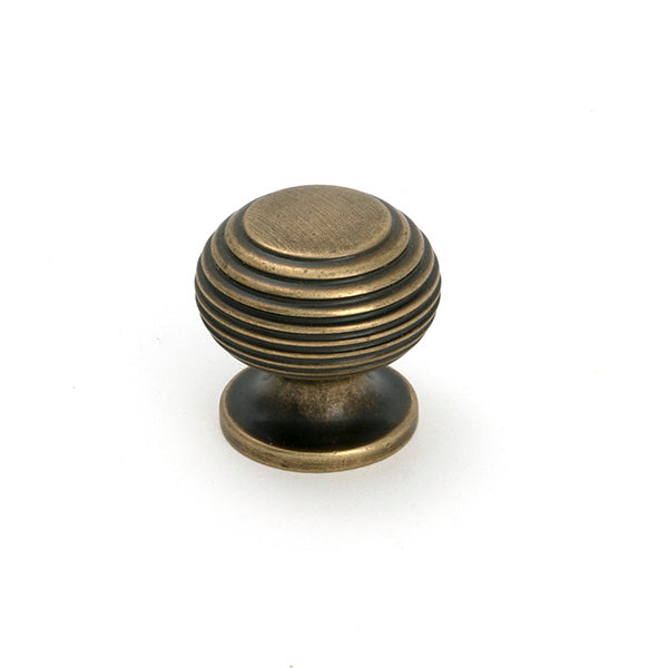 From The Anvil - Burnished Brass Beehive Cabinet Knob 30mm - 50956