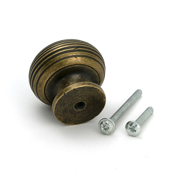 From The Anvil - Burnished Brass Beehive Cabinet Knob 40mm - 50957 - Choice Handles