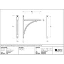 From The Anvil - Satin Chrome Apperley Shelf Bracket (314mm x 250mm) - Satin Chrome  - 51140 - Choice Handles