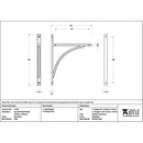 From The Anvil - Matt Black Apperley Shelf Bracket (314mm x 250mm) - Matt Black  - 51144 - Choice Handles