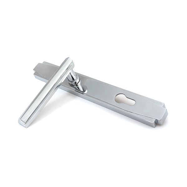 From The Anvil - Polished Chrome Art Deco Slimline Lever Espag. Lock Set - Polished Chrome  - 51188