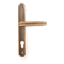 From The Anvil - Polished Bronze Art Deco Slimline Lever Espag. Lock Set - Polished Bronze  - 51190 - Choice Handles