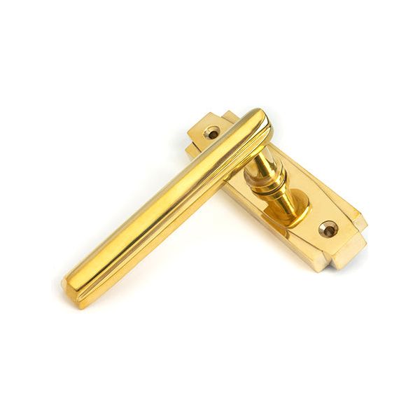 From The Anvil - Polished Brass Art Deco Lever on Rose Set - Polished Brass  - 51191