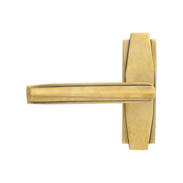 From The Anvil - Aged Brass Art Deco Lever on Rose Set - Aged Brass  - 51192
