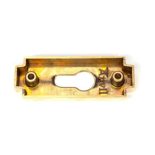 From The Anvil - Polished Brass Art Deco Euro Escutcheon - Polished Brass  - 51197 - Choice Handles