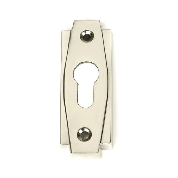 From The Anvil - Polished Nickel Art Deco Euro Escutcheon - Polished Nickel  - 51199 - Choice Handles