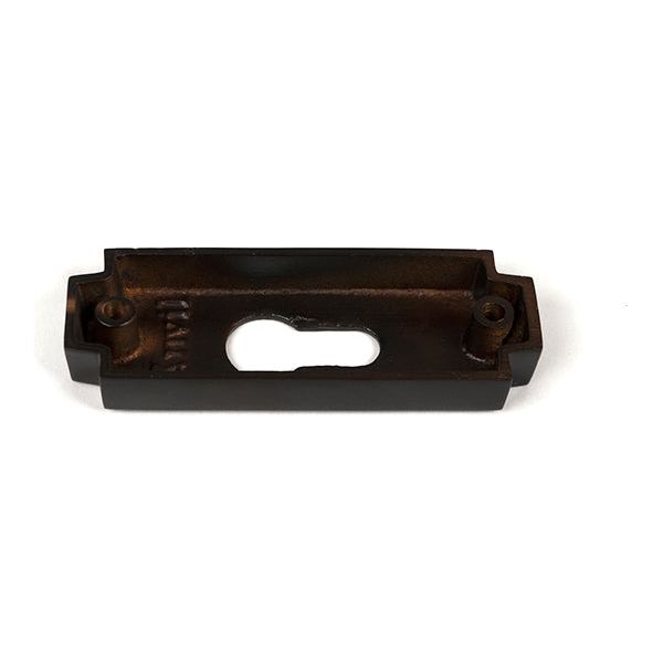 From The Anvil - Aged Bronze Art Deco Euro Escutcheon - Aged Bronze  - 51201 - Choice Handles