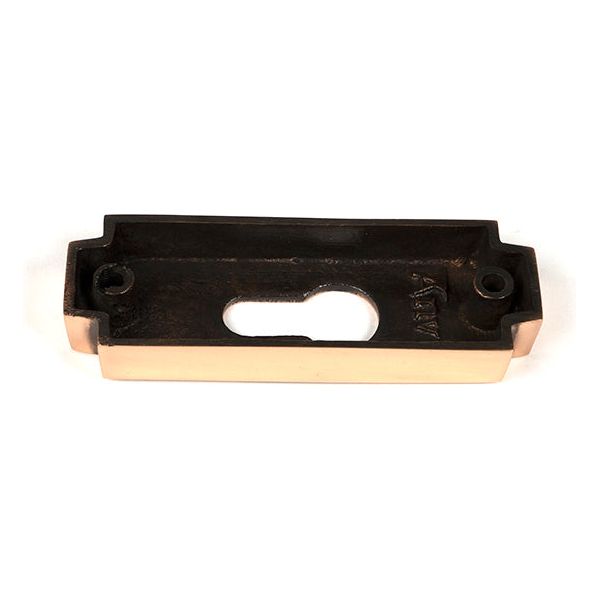From The Anvil - Polished Bronze Art Deco Euro Escutcheon - Polished Bronze  - 51202 - Choice Handles