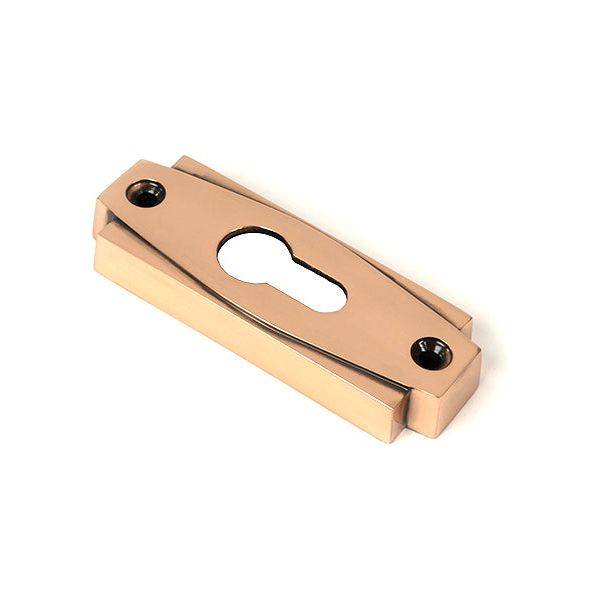 From The Anvil - Polished Bronze Art Deco Euro Escutcheon - Polished Bronze  - 51202 - Choice Handles