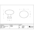 From The Anvil - Satin Brass Moore Cabinet Knob - 38mm - 51231 - Choice Handles