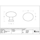 From The Anvil - Burnished Brass Moore Cabinet Knob - 38mm - 51234 - Choice Handles