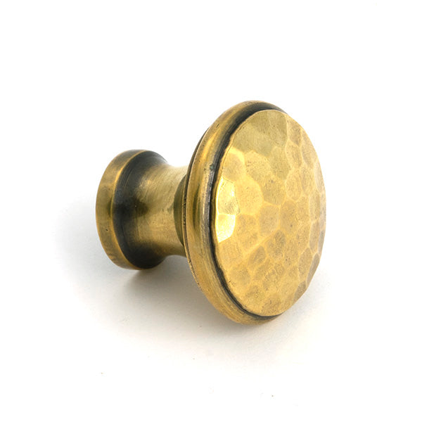 From The Anvil - Aged Brass Hammered Cabinet Knob - Medium - 51284 - Choice Handles