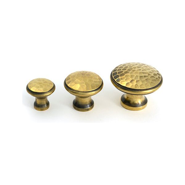 From The Anvil - Aged Brass Hammered Cabinet Knob - Large - 51285 - Choice Handles