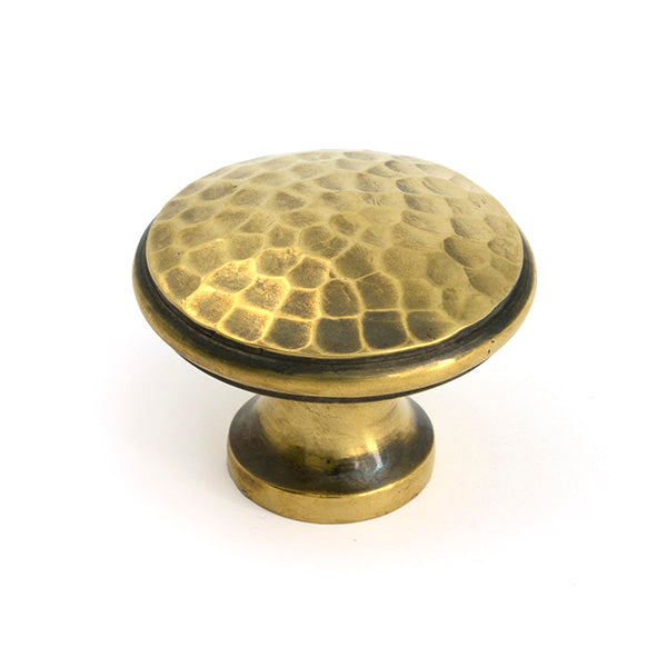 From The Anvil - Aged Brass Hammered Cabinet Knob - Large - 51285 - Choice Handles