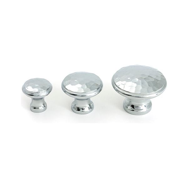 From The Anvil - Polished Chrome Hammered Cabinet Knob - Small - 51286 - Choice Handles