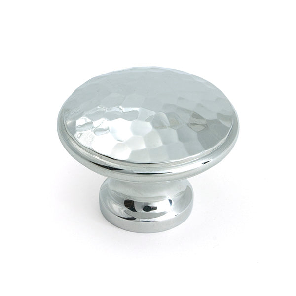From The Anvil - Polished Chrome Hammered Cabinet Knob - Large - 51288 - Choice Handles