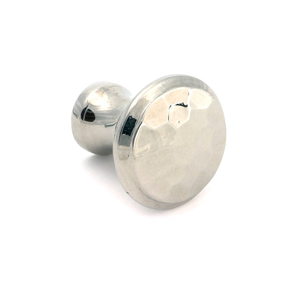 From The Anvil - Polished Nickel Hammered Cabinet Knob - Small - 51289 - Choice Handles