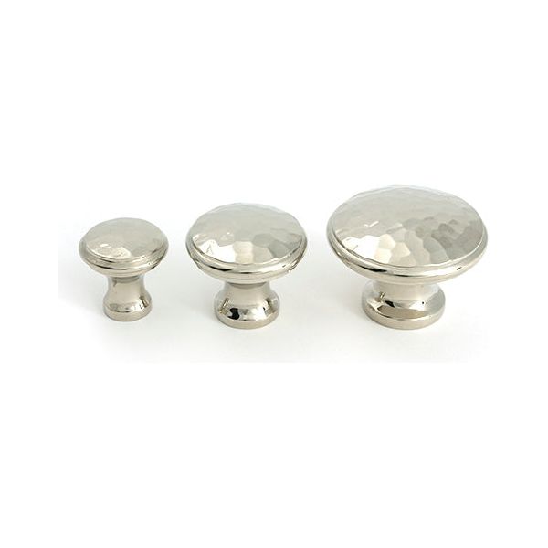 From The Anvil - Polished Nickel Hammered Cabinet Knob - Small - 51289 - Choice Handles