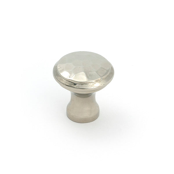 From The Anvil - Polished Nickel Hammered Cabinet Knob - Small - 51289 - Choice Handles