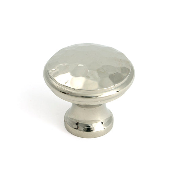 From The Anvil - Polished Nickel Hammered Cabinet Knob - Medium - 51290 - Choice Handles