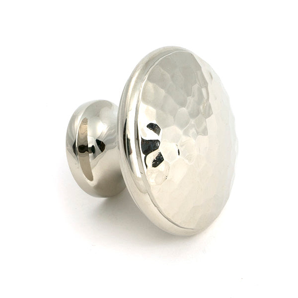 From The Anvil - Polished Nickel Hammered Cabinet Knob - Large - 51291 - Choice Handles
