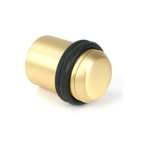 From The Anvil - Satin Brass Floor Mounted Door Stop - Satin Brass  - 51299 - Choice Handles