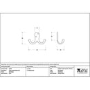 From The Anvil - Satin Brass Celtic Double Robe Hook - Satin Brass  - 51304 - Choice Handles