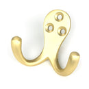 From The Anvil - Satin Brass Celtic Double Robe Hook - Satin Brass  - 51304 - Choice Handles