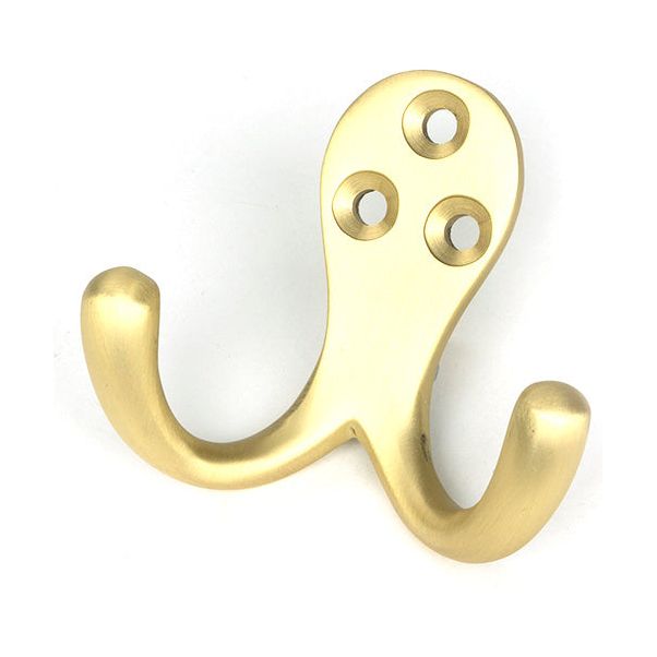 From The Anvil - Satin Brass Celtic Double Robe Hook - Satin Brass  - 51304