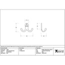 From The Anvil - Burnished Brass Celtic Double Robe Hook - 51305 - Choice Handles