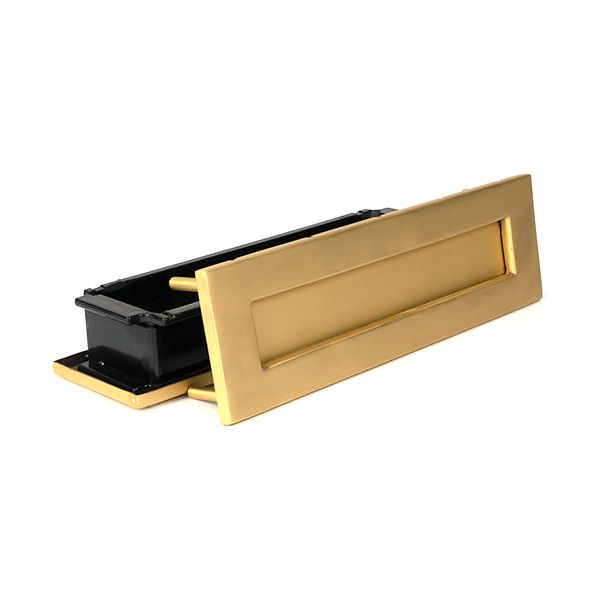 From The Anvil - Satin Brass Traditional Letterbox - Satin Brass  - 51308 - Choice Handles