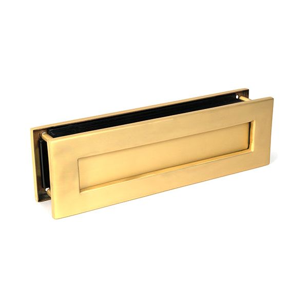From The Anvil - Satin Brass Traditional Letterbox - Satin Brass  - 51308 - Choice Handles