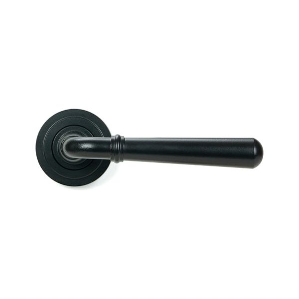 From The Anvil - Matt Black Newbury Lever on Rose Set (Beehive) - Unsprung - Matt Black  - 51328 - Choice Handles