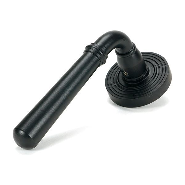 From The Anvil - Matt Black Newbury Lever on Rose Set (Beehive) - Unsprung - Matt Black  - 51328 - Choice Handles