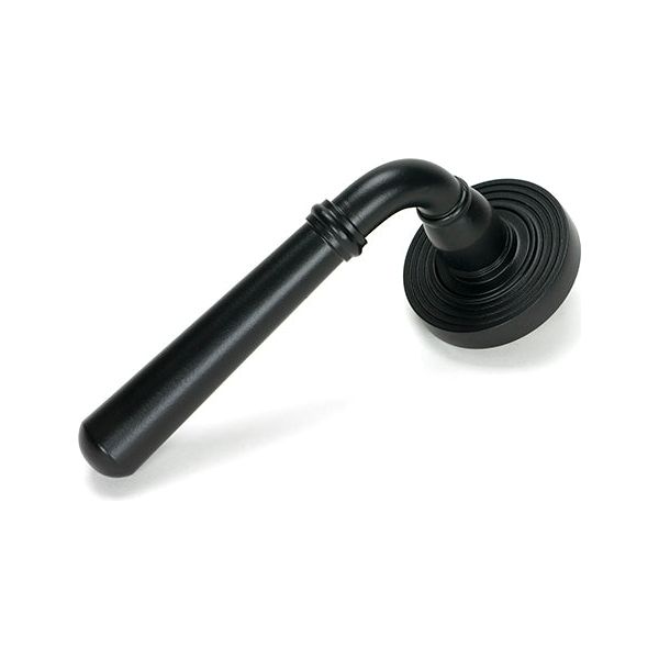 From The Anvil - Matt Black Newbury Lever on Rose Set (Beehive) - Unsprung - Matt Black  - 51328 - Choice Handles