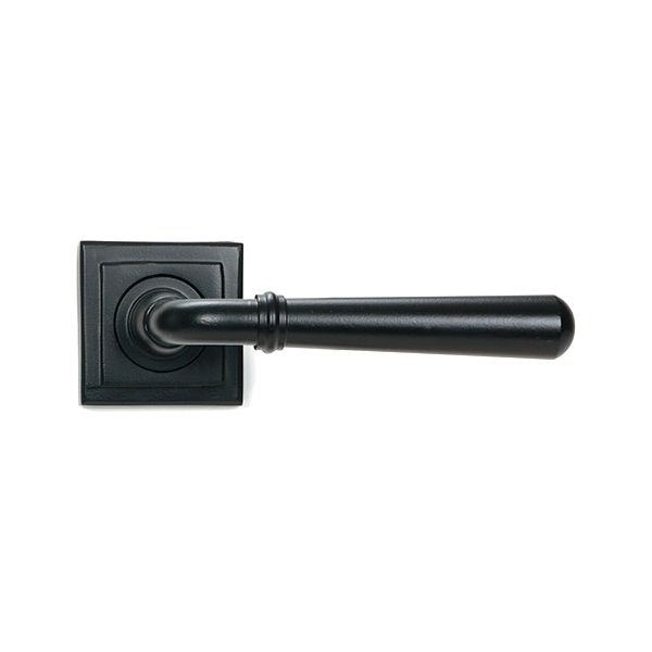 From The Anvil - Matt Black Newbury Lever on Rose Set (Square) - Unsprung - Matt Black  - 51329