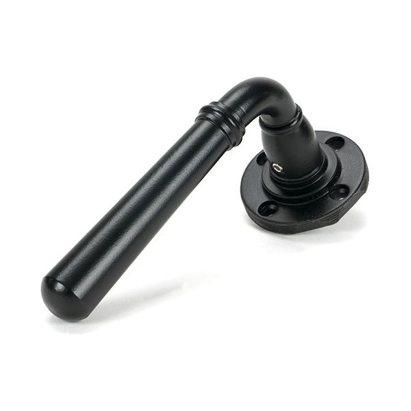 From The Anvil - Matt Black Newbury Lever on Rose Set (Square) - Unsprung - Matt Black  - 51329