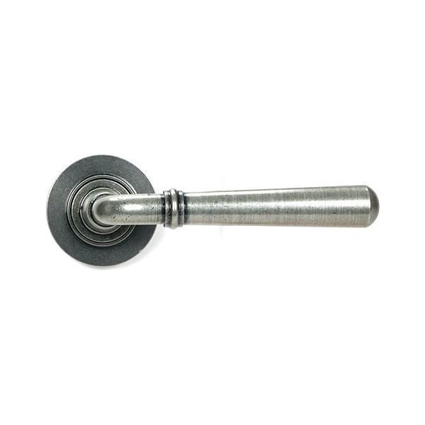 From The Anvil - Pewter Newbury Lever on Rose Set (Plain) - Unsprung - Pewter Patina  - 51330 - Choice Handles